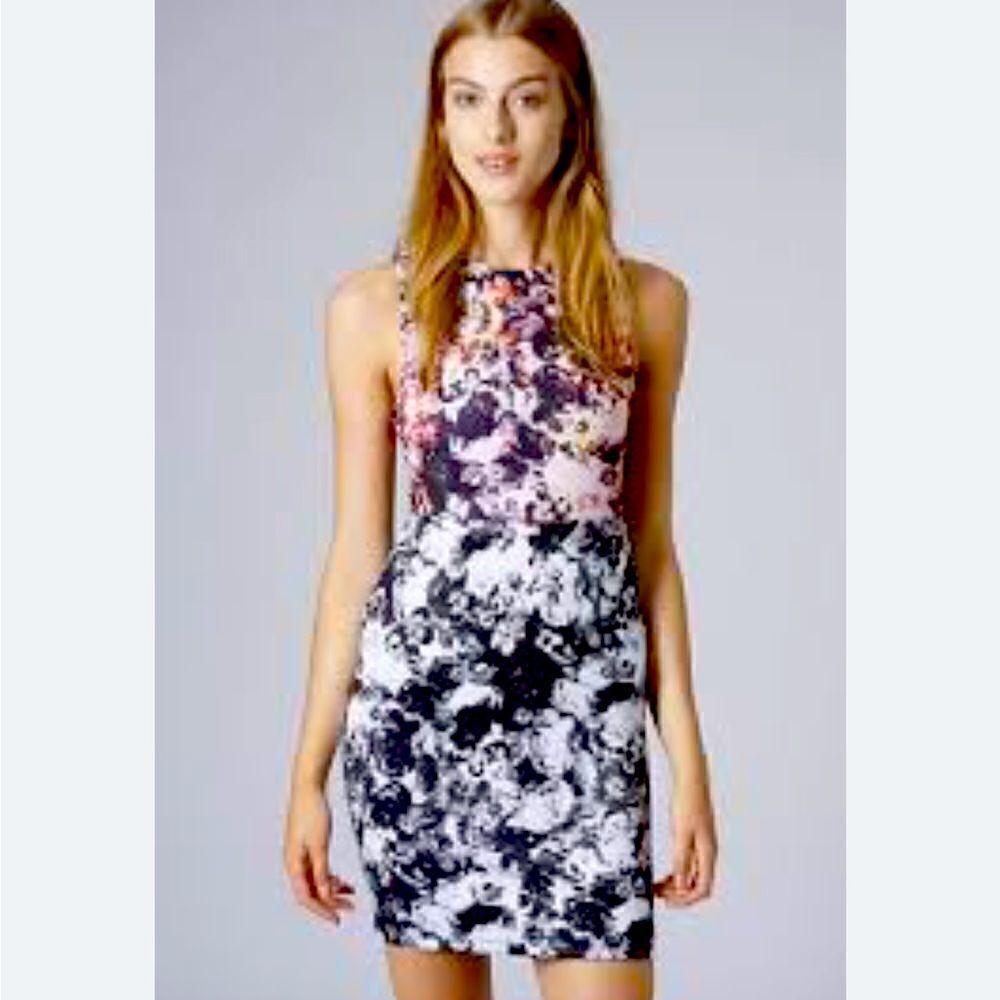 Top Shop 2Toned Zipper Back Dress‎